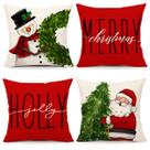 Capas de travesseiro 4TH Emotion Red Christmas 50 cm x 50 cm Conjunto de 4