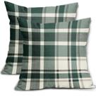 Capas de travesseiro Aytipun Christmas Plaid 55x55cm, verde floresta, conjunto de 2