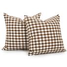 Capas de travesseiro CARRIE HOME Farmhouse Marrom/Branco Guingão 45x45cm Capas de travesseiro CARRIE HOME Farmhouse Marrom/Branco Guingão 45x45cm