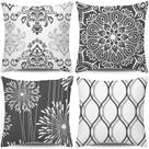 Capas de travesseiro Coliuso cinza escuro/branco 45x45cm Conjunto de 4