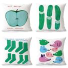 Capas de travesseiro de pelúcia divertidas e peculiares para frutas e animais 35x35cm