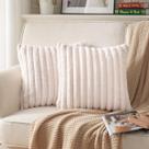 Capas de travesseiro DEELAND Faux Fur Plush Decorativas 45x45cm Bege Capas de travesseiro DEELAND Faux Fur Plush Decorativas 45x45cm Bege