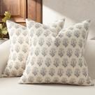 Capas de travesseiro DKWizme Farmhouse Floral 45x45cm Conjunto de 2 Capas de travesseiro DKWizme Farmhouse Floral 45x45cm Conjunto de 2
