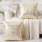Capas de travesseiro EUCIOR Champagne 45x45cm em ouro e branco, conjunto de 2 Capas de travesseiro EUCIOR Champagne 45x45cm em ouro e branco, conjunto de 2