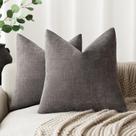 Capas de travesseiro Findtower Soft Textured Chenille 50x50cm, pacote com 2