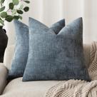 Capas de travesseiro Findtower Soft Textured Chenille 55x55cm azul