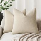 Capas de travesseiro Findtower Soft Textured Chenille 55x55cm bege