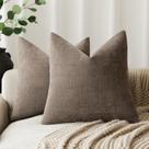 Capas de travesseiro Findtower Soft Textured Chenille 55x55cm Taupe