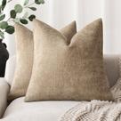 Capas de travesseiro Findtower Textured Chenille 55x55cm, pacote com 2