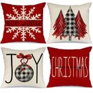 Capas de travesseiro GEEORY Christmas 45x45cm, conjunto de 4 para decoração de Natal