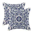 Capas de travesseiro Gohdiwh Navy Blue Boho Linen 45x45cm Conjunto de 2