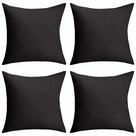 Capas de travesseiro Home Brilliant Waterproof 50x50cm pretas, conjunto de 4