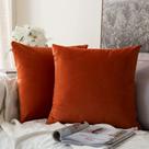 Capas de travesseiro MIULEE Burnt Orange Velvet 45x45cm Pacote com 2 Capas de travesseiro MIULEE Burnt Orange Velvet 45x45cm Pacote com 2