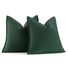 Capas de travesseiro MIULEE Christmas Green Chenille 65x65cm, pacote com 2
