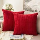 Capas de travesseiro MIULEE Corduroy Soft Decorative 45x45cm vermelhas