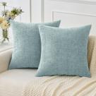 Capas de travesseiro MIULEE Light Blue Chenille 45x45cm Pacote com 2