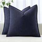 Capas de travesseiro MIULEE Linen 45x45cm, azul marinho, pacote com 2