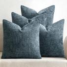 Capas de travesseiro MIULEE, pacote com 4 chenille 50x50cm, azul marinho