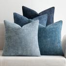 Capas de travesseiro MIULEE, pacote de 4, chenille, 40x40cm, azul