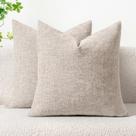 Capas de travesseiro MIULEE Soft Light Brown Chenille 45x45cm, pacote com 2