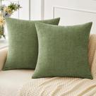 Capas de travesseiro MIULEE Soft Sage Green Chenille 45 x 45 cm, pacote com 2