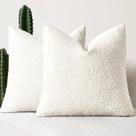 Capas de travesseiro MIULEE Textured Boucle 40x40cm Conjunto de 2 brancas