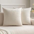 Capas de travesseiro MIULEE Velvet Cream White 55x55 cm, pacote com 2