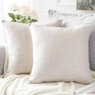 Capas de travesseiro OTOSTAR Linen Decorativas 65x65cm Bege, conjunto de 2