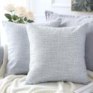Capas de travesseiro OTOSTAR Linen Decorative 55x55cm, conjunto de 2, cinza, azul