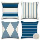 Capas de travesseiro OTOSTAR Waterproof 50x50cm, conjunto de 4, azul marinho