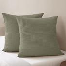 Capas de travesseiro PHF Ultra Soft Waffle Weave Euro Shams 66x66cm Capas de travesseiro PHF Ultra Soft Waffle Weave Euro Shams 66x66cm