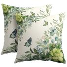 Capas de travesseiro Roverantic Spring, conjunto de 2 peças de linho verde de 40 x 40 cm