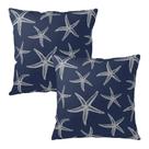 Capas de travesseiro Wnoesat Navy Blue Starfish 60x60cm Conjunto de 2 Capas de travesseiro Wnoesat Navy Blue Starfish 60x60cm Conjunto de 2