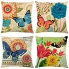 Capas de travesseiro wyooxoo Spring Summer Linen 45x45cm Conjunto de 4