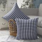 Capas de travesseiro xadrez azul marinho CARRIE HOME, 46x46 cm, conjunto 2