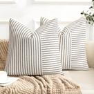 Capas de travesseiro YCOLL Farmhouse 55x55cm pretas/bege, conjunto de 2 Capas de travesseiro YCOLL Farmhouse 55x55cm pretas/bege, conjunto de 2