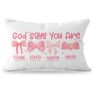 Capas de travesseiro YeiHe Pink Bow Coquette Christian 30x50cm