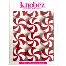 Capas decorativas Knobēz Red Peppermint, pacote com 12 Capas decorativas Knobēz Red Peppermint, pacote com 12