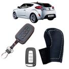 Capas em couro chave presencial e manopla câmbio automático Elantra Veloster Gls 2011 2012 2013