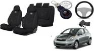 Capas Estofadas Personalizadas Yaris Sob Medida Tecido Kit 05-12 + Volante + Chaveiro