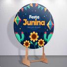 Capas Festa Junina Arraial Julina Painel Redondo Sublimada Tamanhos Diversos Grande e Mini Trio Cili