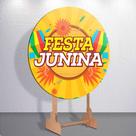 Capas Festa Junina Arraial Julina Painel Redondo Sublimada Tamanhos Diversos Grande e Mini Trio Cili