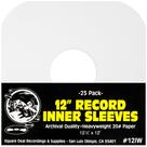 Capas internas de papel para discos de vinil de 12 polegadas (pacote com 25)