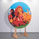 Capas Painel Estampa Desenho Simba Leão Rei Redondo Grande ou Mini Estampa Colorida