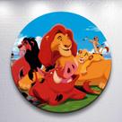Capas Painel Estampa Desenho Simba Leão Rei Redondo Grande ou Mini Estampa Colorida