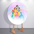 Capas Painel Festa Infantil Menina Princesas Painel Redondo Grande ou Mini Estampa Colorida