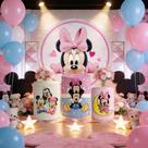 Capas Painel Redondo Cilindros Decoração Minnie