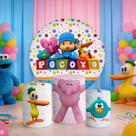 Capas Painel Redondo Cilindros Decoração Pocoyo