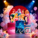 Capas Painel Redondo Cilindros Decoração Princesas Capas Painel Redondo Cilindros Decoração Princesas