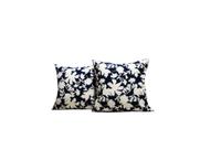 Capas para Almofadas 40 x 40 Estampa Floral Tecido Algodão Cor Azul Conjunto 2 Peças - Nallu Decor